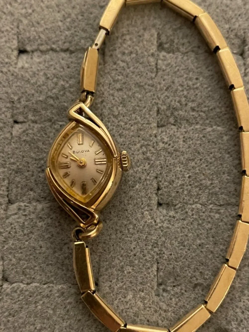 Vintage Gold Watch Bulova Mid Century Deco 10k Rolled Gold Plate Not Working